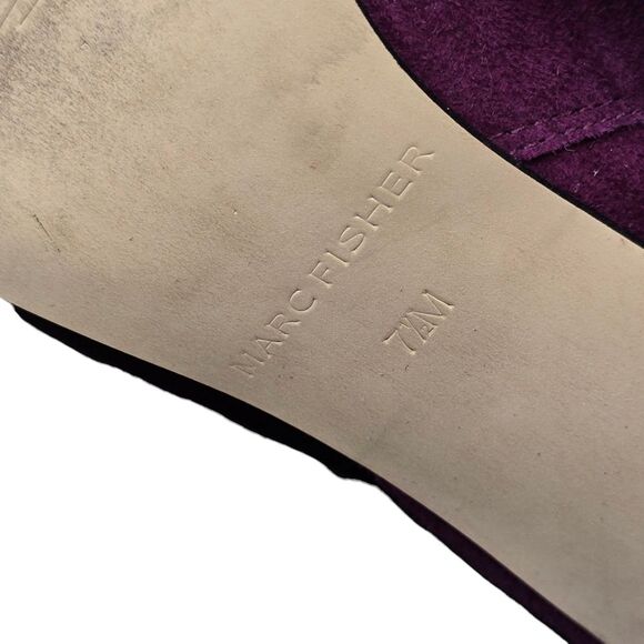 Marc Fisher Women's 7.5 Client Suede Purple Ankle Boots with Studs - Picture 8 of 13